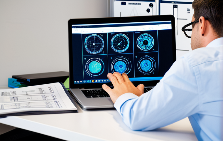 A focused professional, fully clothed in modest business casual attire, diligently studying complex HVAC&R system schematics and technical diagrams on a clean, modern desk. A laptop displays detailed thermodynamic data. The background is a well-lit, organized study environment with shelves filled with technical manuals. The image conveys deep concentration and intellectual engagement in preparation for a challenging exam. safe for work, appropriate content, fully clothed, professional, perfect anatomy, correct proportions, natural pose, well-formed hands, proper finger count, natural body proportions, professional photography, high quality.