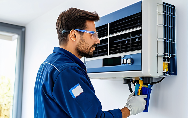 공조냉동기계기사 강의 선택 팁 - **Prompt:** "A highly competent, mid-career Italian HVAC technician, either male or female, dressed ...
