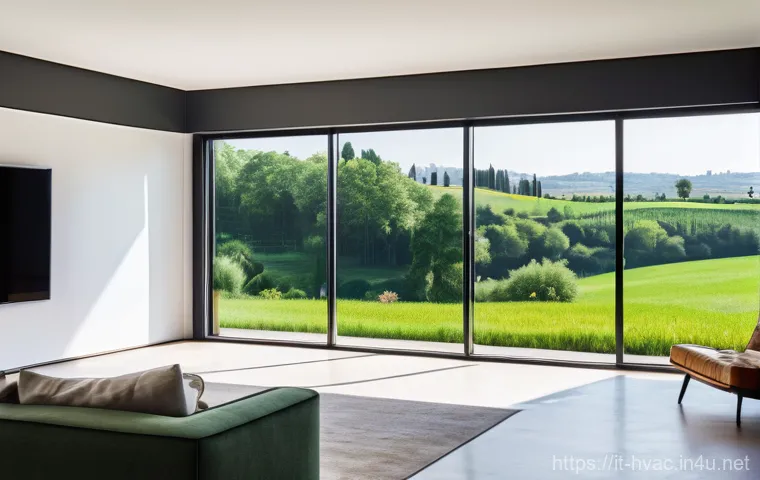 공조냉동기계와 스마트 HVAC 기술 - **"A modern Italian living room bathed in soft, inviting light, showcasing a family (a father, mothe...