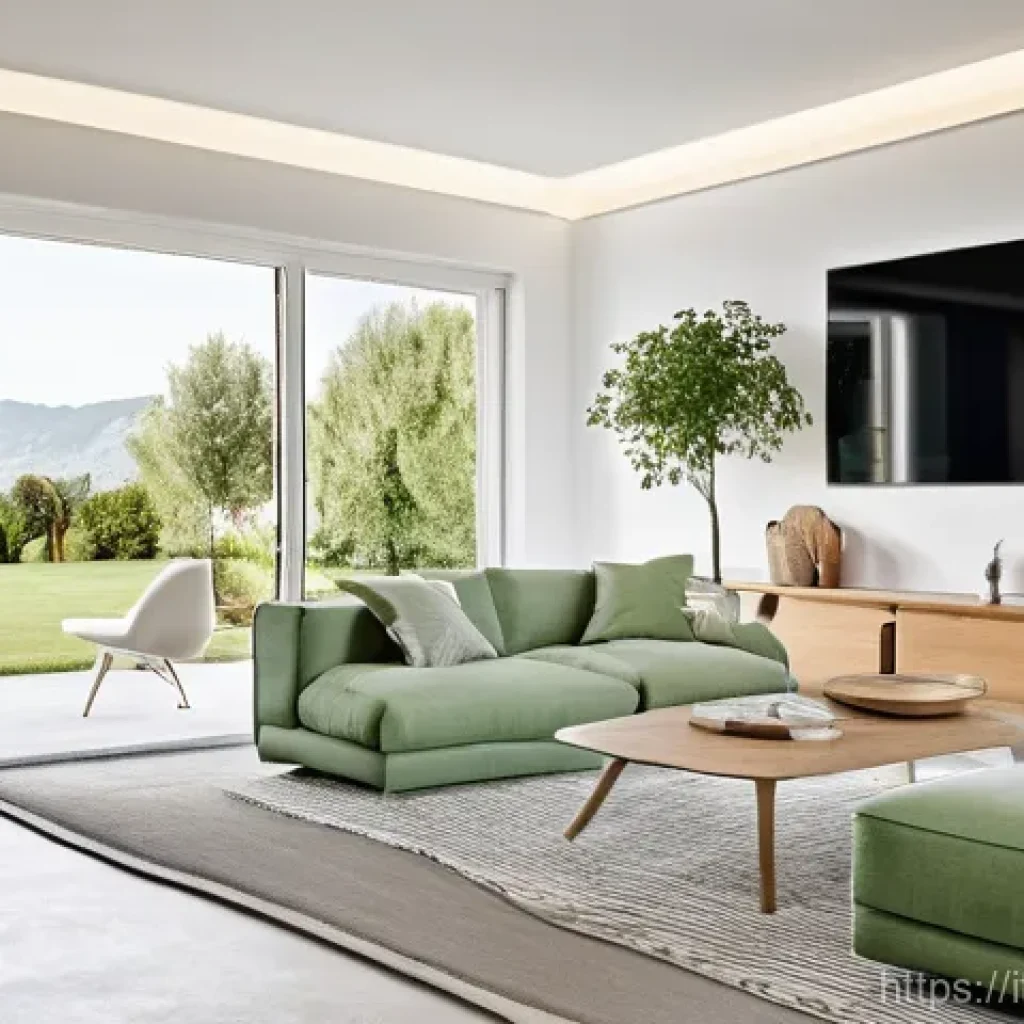 공조냉동기계 관련 최신 기술 동향 - **Prompt:** "A radiant and contemporary living room within a charming Italian villa, softly illumina...