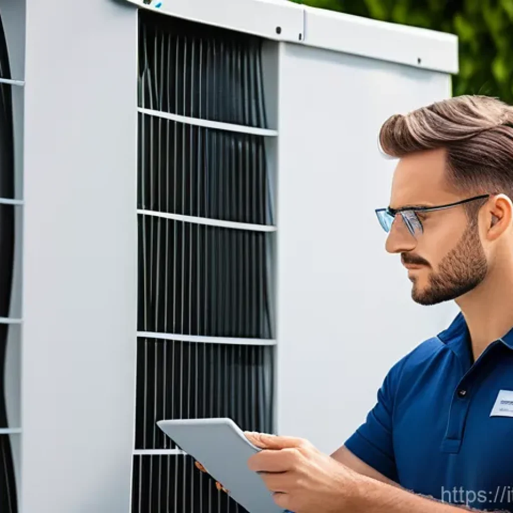 공조냉동기계 분야 이직 성공 사례 - A professional and confident HVAC&R technician, wearing clean, modern work overalls with a company l...
