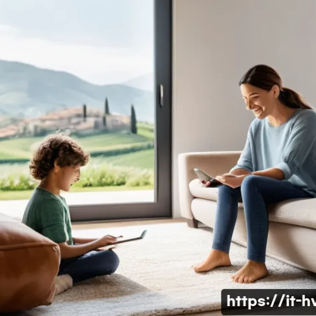 공조냉동기계와 신재생에너지 기술의 융합 - **Prompt:** A cozy, modern Italian living room bathed in soft, natural light, where a young Italian ...