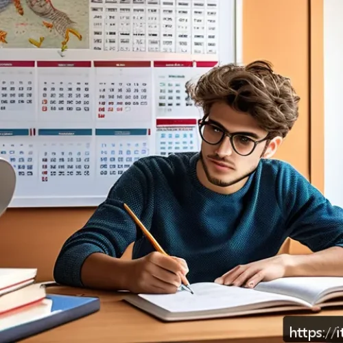 Home 30 공조냉동기계기사 필기시험 고득점 전략 - A focused Italian student sitting at a modern study desk in a cozy room decorated with Italian cultu...