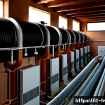 공조냉동기계 설비의 설계 사례 - Photorealistic architectural engineering visualization of a high-efficiency HVAC and refrigeration p...