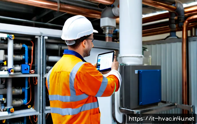 공조냉동기계기사와 공조 시스템의 융합 기술 - Photorealistic modern HVAC engineering workspace in Italy, a qualified refrigeration and air-conditi...